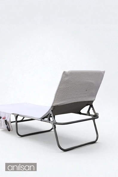 %100 Pamuk Şezlong Havlusu Beyaz 60x180 cm - Hızlı Kuruyan Plaj ve Havuz Havlusu - 4