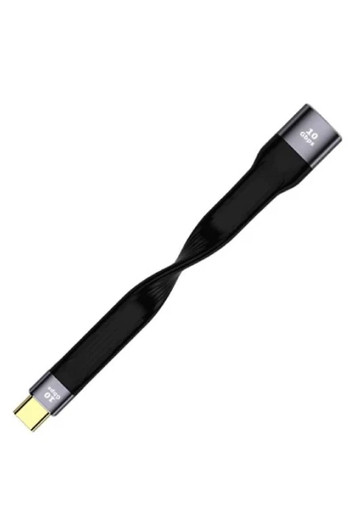silabor Type-C To USB Dişi Kablo 10 GBPS USB Type Kablosu 100W Pd Hızlı Şarj Kablosu - Siyah C-9 10 Cm ürün görseli