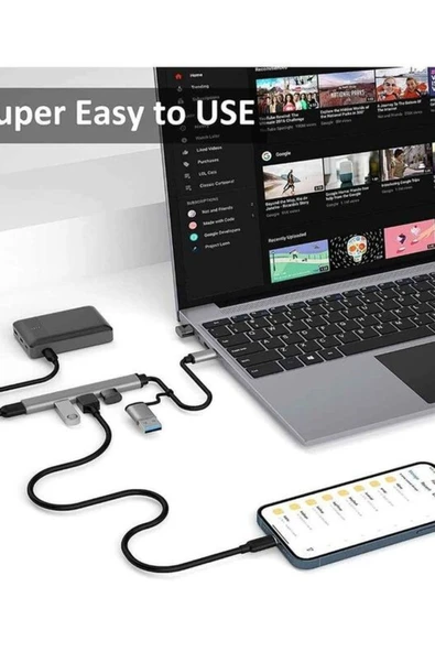 silabor Usb 3.0 Type-c Uyumlu 1xusb 3.0 3xusb 2.0 Hub Otg Çoğaltıcı - 2