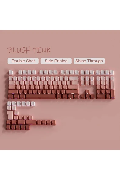 silabor GRADİENT Yan Baskı Klavye Tuşları Çift PBT Klavye Tuşları 130 key Kiraz MX KEYCAPS Oyun Klavyesi - 1