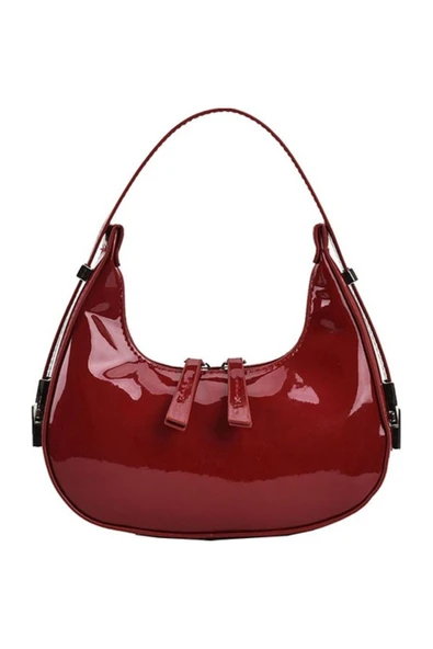 silabor Kadın Rugan Parlak Omuz Çantası Koltuk Altı Çantası (Yurt Dışından)