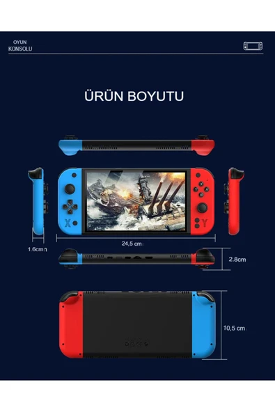 G90 7 İnç IPS HD Ekran Oyun Konsolu Linux İşletim ve Çoklu Sistem Emülatörü Arcade Oyun Konsolu - Resim 6