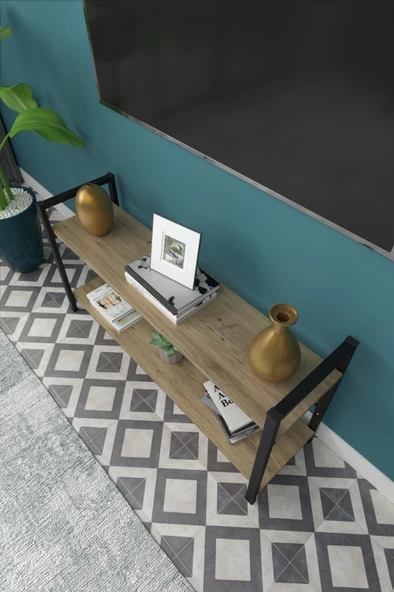 Dizayn Motion Exen 2 Raflı Televizyon Sehpası TV Ünitesi Ceviz - 3