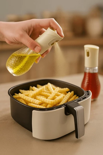 2'li Set Cam Sprey Yağdanlık - Airfryer, Izgara, Fritöz, Salata, Yemek Püskürtmeli Yağdanlık - 3066 - 4