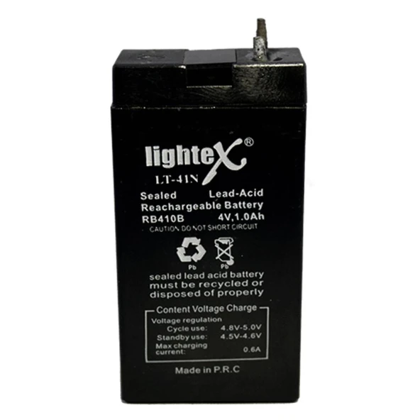 Lightex LT-41N 4Volt 1Amper Akü 65x22x35mm - 1