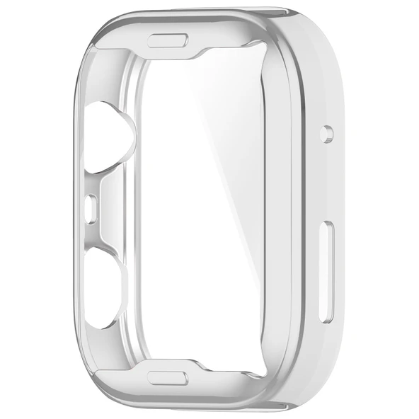 Huawei Watch Fit 4 Kasa Uyumlu Kılıf Yumuşak Tpu Kasa ve Ekran Koruyucu Kılıf  Gümüş - Resim 5