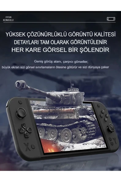 G90 7 İnç IPS HD Ekran Oyun Konsolu Linux İşletim ve Çoklu Sistem Emülatörü Arcade Oyun Konsolu - Resim 7