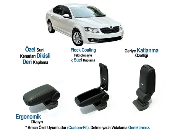 OCTAVIA ARACA ÖZEL KOL DAYAMA VİDASIZ KOLÇAK 2013 2014 2015 2016 2017 ürün görseli 1