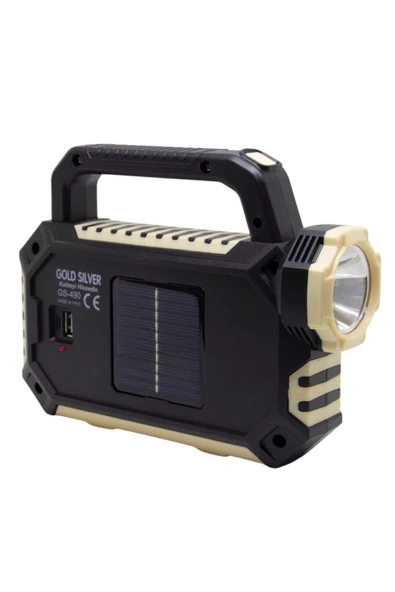 Gold Silver Gs-490 15w Güneş Enerjili Çok Fonksiyonlu Fener - 3
