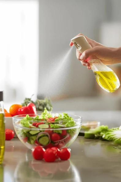 2'li Set Cam Sprey Yağdanlık - Airfryer, Izgara, Fritöz, Salata, Yemek Püskürtmeli Yağdanlık - 3066 - 2