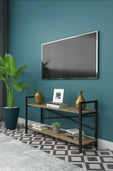 Dizayn Motion Exen 2 Raflı Televizyon Sehpası TV Ünitesi Ceviz - 2