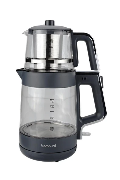 Bambum Zelda - Cam Hazneli Çay Makinesi Gri - 2