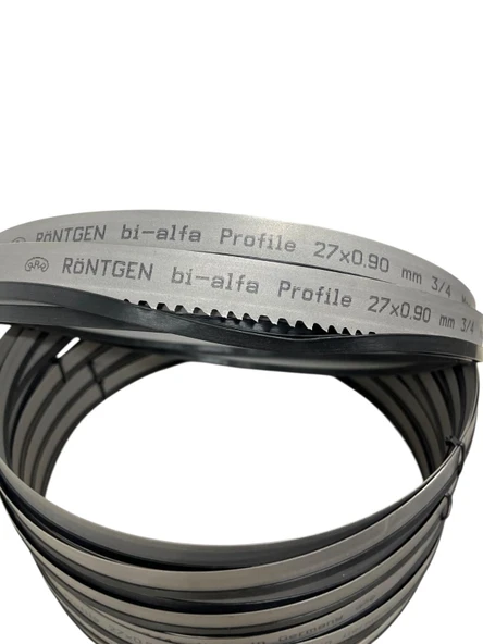 Röntgen 3,66x27x0,9 Bimetal Şerit Testere 3/4 Diş -Almanya'nın İncisi-1. Kalite M-51 Paslanmaz