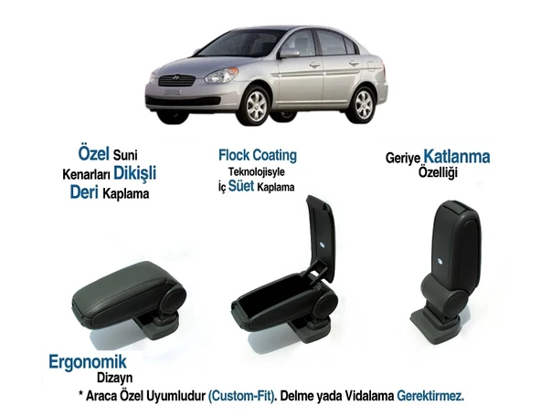 ACCENT ARACA ÖZEL KOL DAYAMA VİDASIZ KOLÇAK 2006 2007 2008 2009 ürün görseli 1