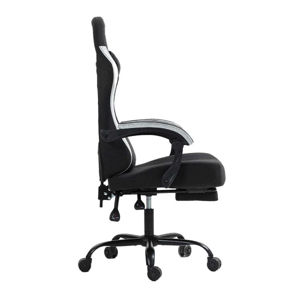 Adore Gaming Throne Oyuncu Koltuğu - Siyah/Gri Kumaş 62x117-127x62 cm - 4