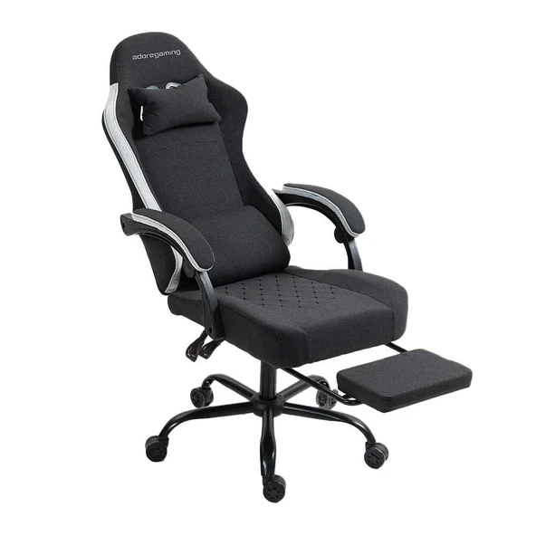 Adore Gaming Throne Oyuncu Koltuğu - Siyah/Gri Kumaş 62x117-127x62 cm - 3