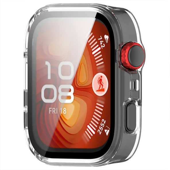 Huawei Watch Fit 4 Pro Kasa Uyumlu Kılıf Sert PC Kasa ve Ekran Koruyucu Kılıf  Şeffaf - 3