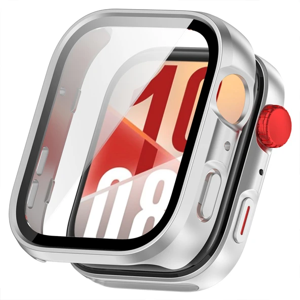 Huawei Watch Fit 4 Kasa Uyumlu Kılıf Sert PC Kasa ve Ekran Koruyucu Kılıf  Gümüş ürün görseli