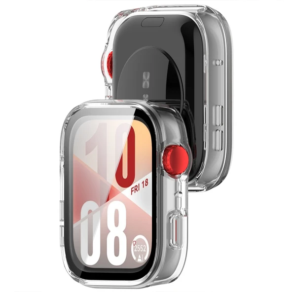 Huawei Watch Fit 4 Pro Kasa Uyumlu Kılıf Sert PC Kasa ve Ekran Koruyucu Kılıf  Şeffaf - 2