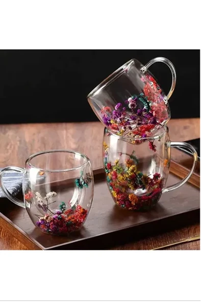 250 Ml Büyük Cidarlı Çiçekli Bardak 1 Adet Royaleks-1385 ürün görseli