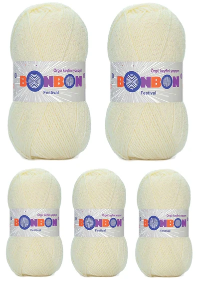 5 Adet Festival Simli Örgü İpi Yünü Renk No:223 ürün görseli