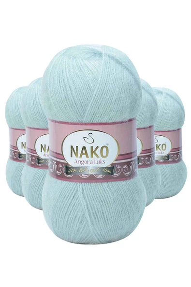 5 Adet Angora Lüks El Örgü İpi Saraylı Mint 10471 ürün görseli