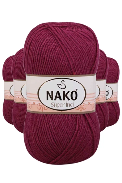 5 Adet Süper İnci El Örgü İpi 100 gr Vişne Çürüğü 2187 ürün görseli