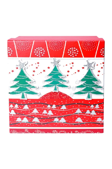 Yılbaşı Çam Ağacı Motifli Hediye Kutusu 17x8 cm - Resim 2