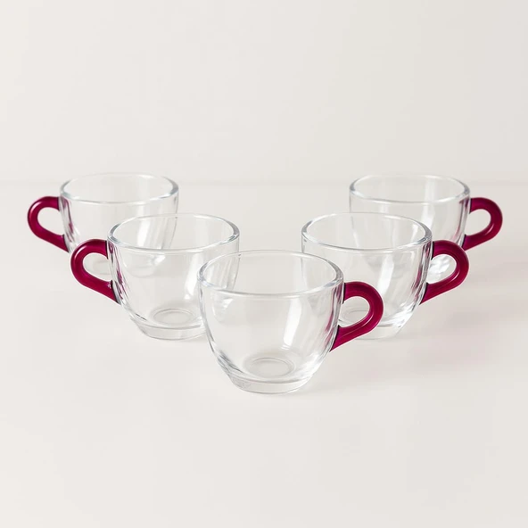 Kahve Yanı kulplu Su Bardağı - 6'lı Küçük Boy Şık Zemzem İkram Seti - 2