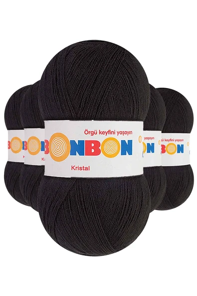5 Adet Kristal El Örgü Lif İpi Siyah 98206 ürün görseli