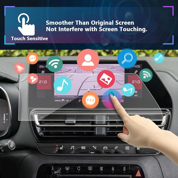 Citroen C5 Aircross Makyajlı Kasa 2024 2025 Model 10 Inç Multimedya Uyumlu 9h Nano Ekran Koruyucu - Resim 2