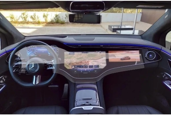 Mercedes EQS 580 Uyumlu 2021-2025 Model Tek Parça Büyük Ekran 9H Nano Ekran Koruyucu ürün görseli 1