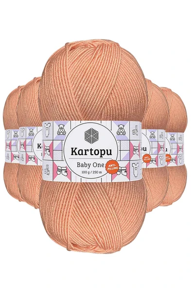 5 Adet Baby One Tüylenmeyen El Örgü İpi Yünü Yavruağzı K253 ürün görseli