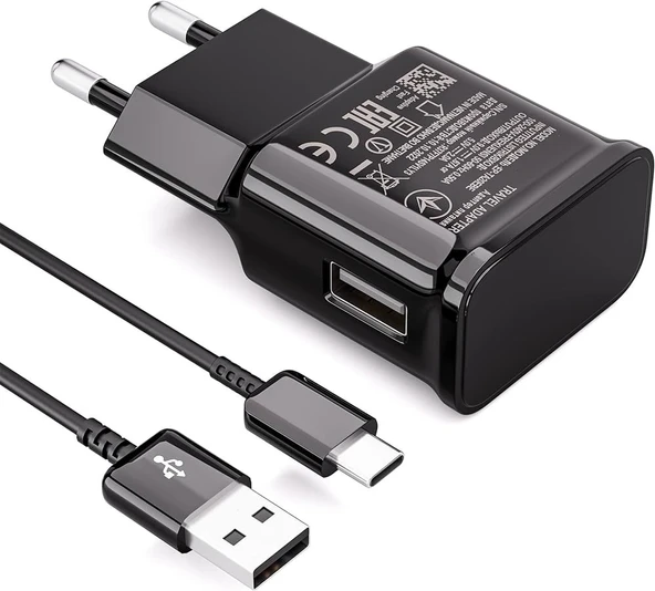 Samsung 2.1A 10 W Galaxy S8 ve Tüm Type-C Girişli Uyumlu  Usb To Type-C Girişli  Siyah Şarj Cihazı - 2