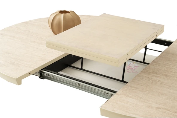 Açılır Yuvarlak Hilton Mdf Masa Mutfak,Salon,Yemek Odası Masası - 3