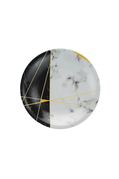 Kütahya Porselen Marble 6 Kişilik Pasta Tabağı 21 Cm