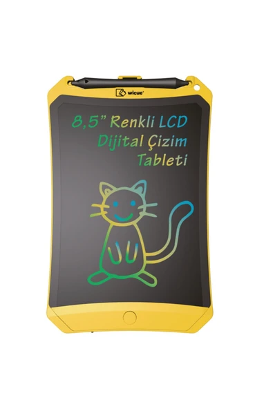 wicue Xiaomi 8,5" Uyumlu Mıknatıslı Lcd Dijital Renkli Çizim Tablet- Sarı