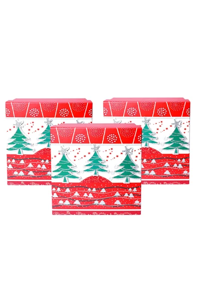 Yılbaşı Çam Ağacı Motifli Hediye Kutusu Büyük Set 3'lü - 2