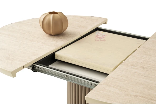 Açılır Yuvarlak Hilton Mdf Masa Mutfak,Salon,Yemek Odası Masası - 2