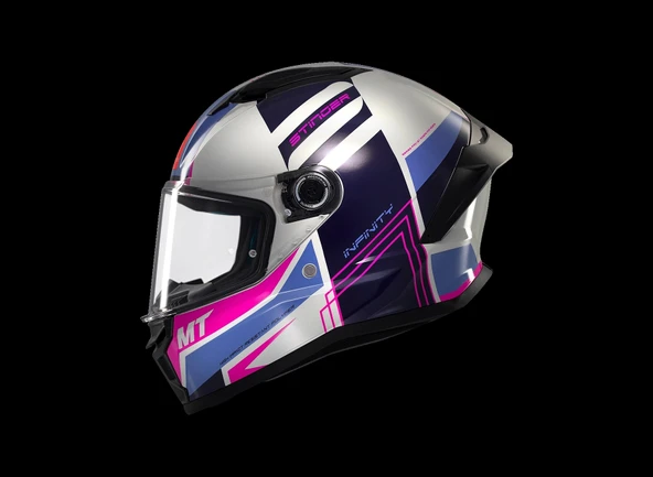KASK MT STINGER TRON C8 PARLAK GRİ/PEMBE - Resim 2