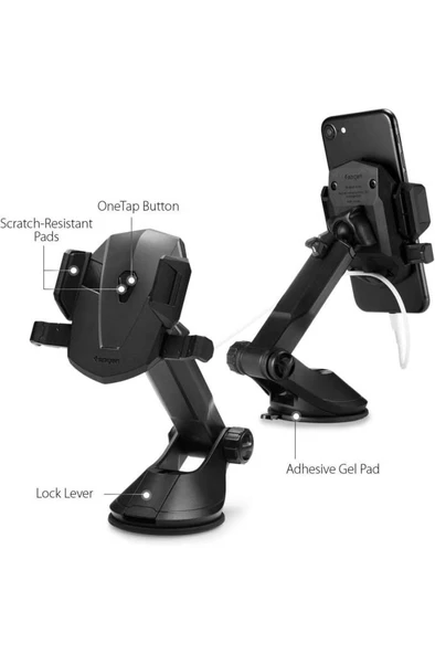 Spigen Kuel AP12T Tüm Cihazlara Uyumlu Araç Tutucu (Universal) Black - 000CG20917 - 8