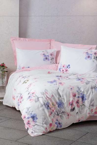 Cotton Box Modeline Çift Kişilik Nevresim Takımı Jayda Pembe