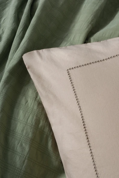 Cotton Box Natura Çift Kişilik Yatak Örtüsü / Pike Takımı Vilo Yesil - 2