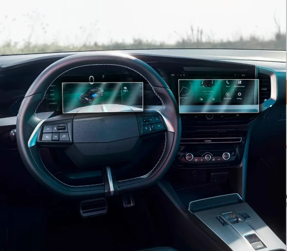 Opel Grandland 2025 Model Multimedya ve Dijital Gösterge Uyumlu 9H Nano Ekran Koruyucu 2li Set - 2