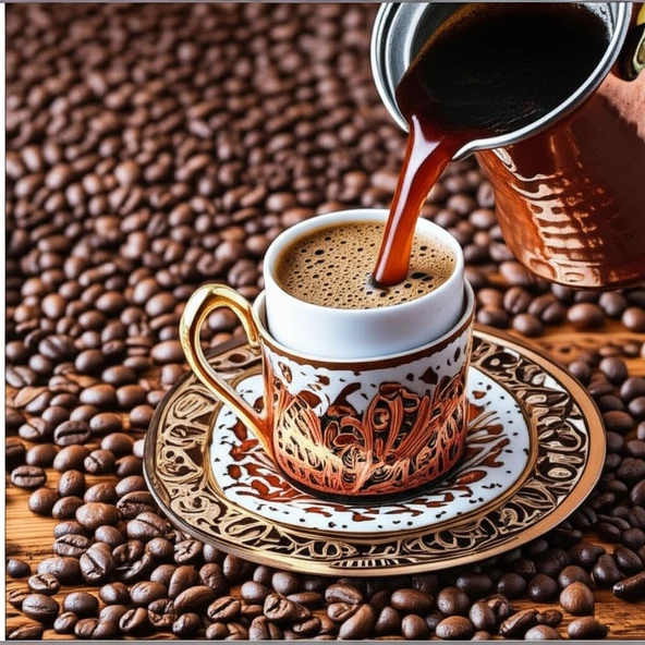 LUDIA Ahşap Saplı El Yapımı Dövme Bakır Cezve no2 Kahve Cezvesi - 5