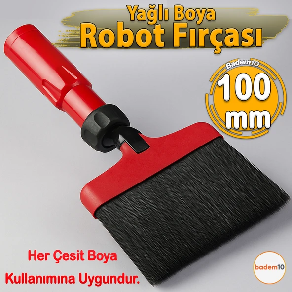 100 mm Ayarlanabilir Açılı Yağlı Robot Boya Boyama Fırçası Dönüşlü Kısa Saplı Dayanıklı Ergonomik