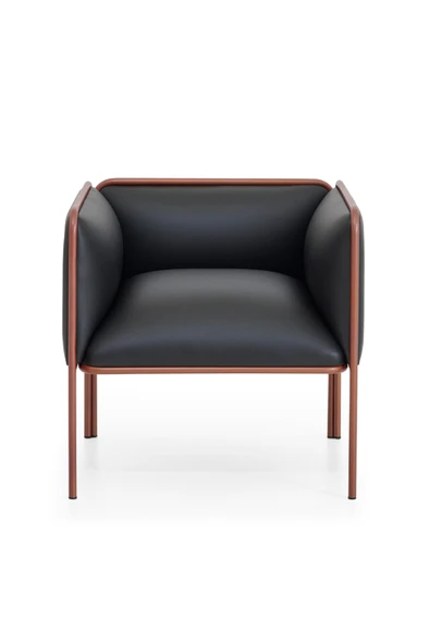 Hunt Mobilya Hando Siyah Deri Tekli Ofis Kanepesi