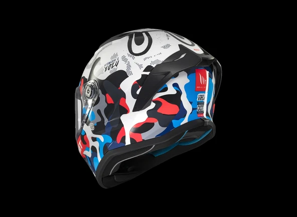 KASK MT STINGER YOZU A7 PARLAK MAVİ/BEYAZ - 4