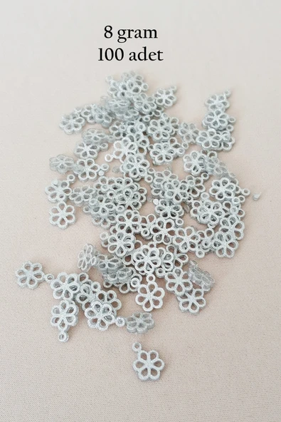 Oya Abiye Bileklik Kolye Pleksi Metalik Plastik Pul Gümüş Renk 8 gram 100 adet - BNC528 ürün görseli
