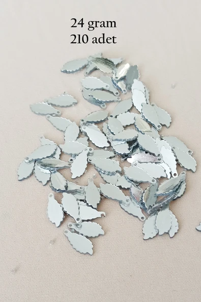 Oya Abiye Bileklik Kolye Pleksi Metalik Plastik Pul Gümüş Renk 24 gram 210 adet - BNC572 ürün görseli